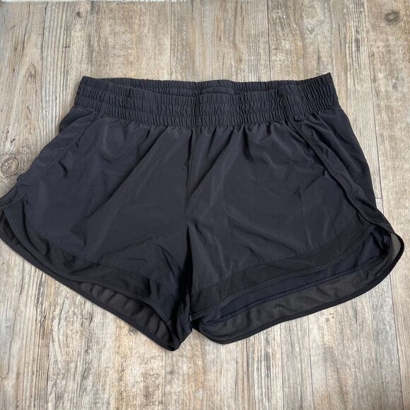 Athleta Mesh Racer Run Short 4" Women's L Black - Picture 2 of 10